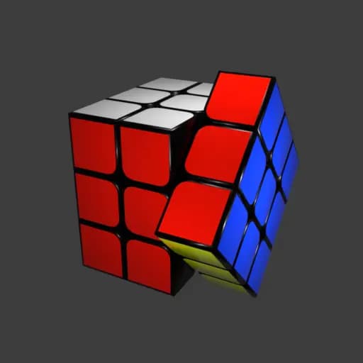 A solved cube on a dark surface