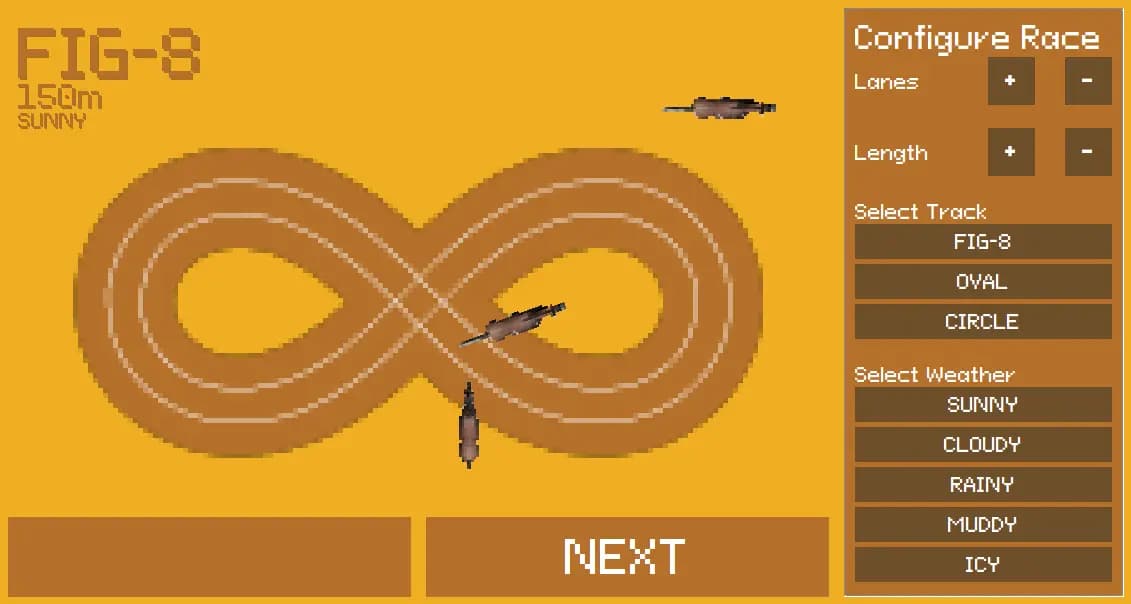 Race horses running on a track