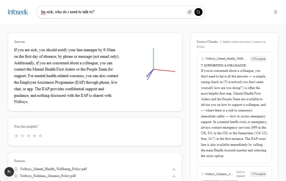 Infoseek search results with an AI-generated answer and supporting sources